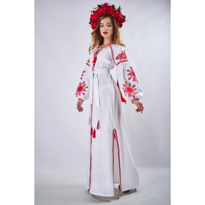 Embroidered Boho Maxi Dress "Fantasy" White